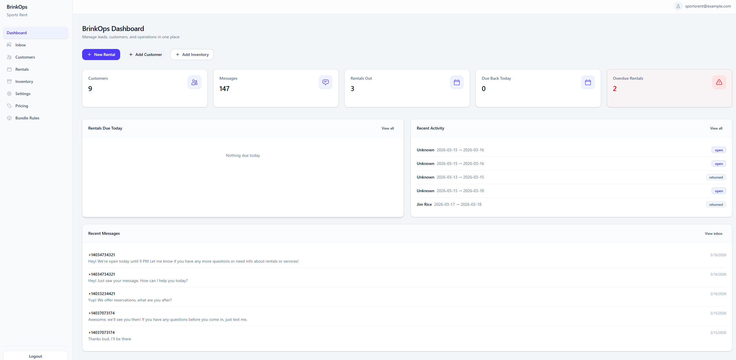 Dashboard preview